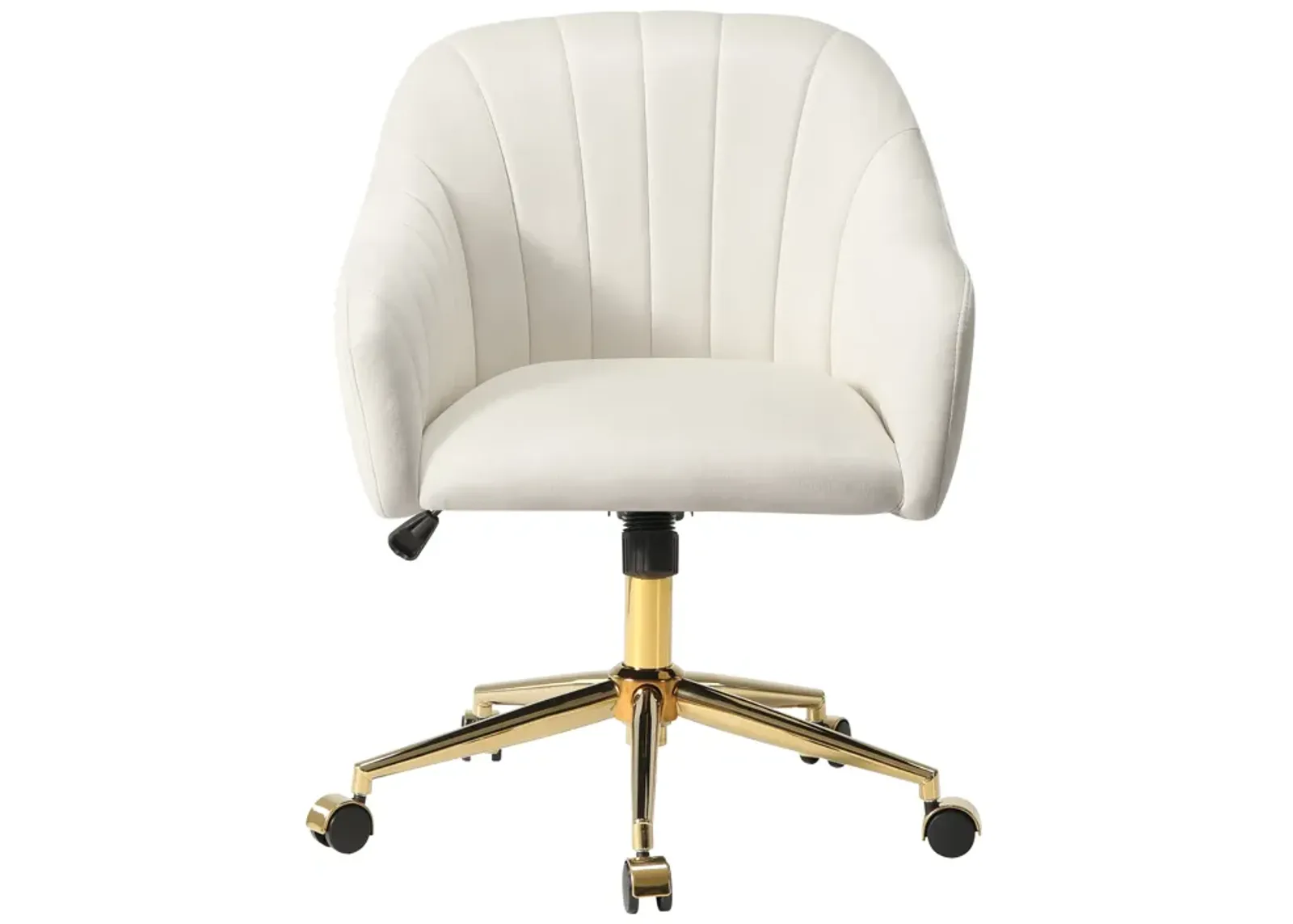 WestinTrends Upholstered Velvet Swivel Vanity Office Chair With Wheels