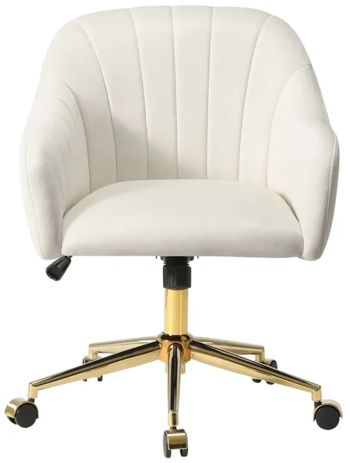 WestinTrends Upholstered Velvet Swivel Vanity Office Chair With Wheels