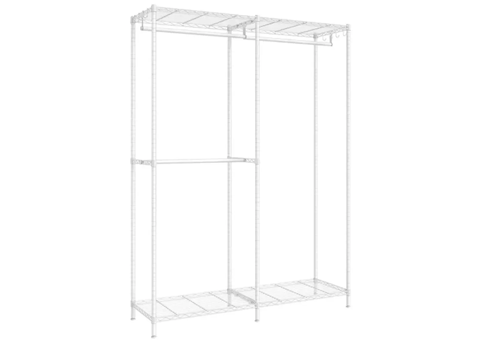 Clothing Rack with Adjustable Shelves and Hanging Rails