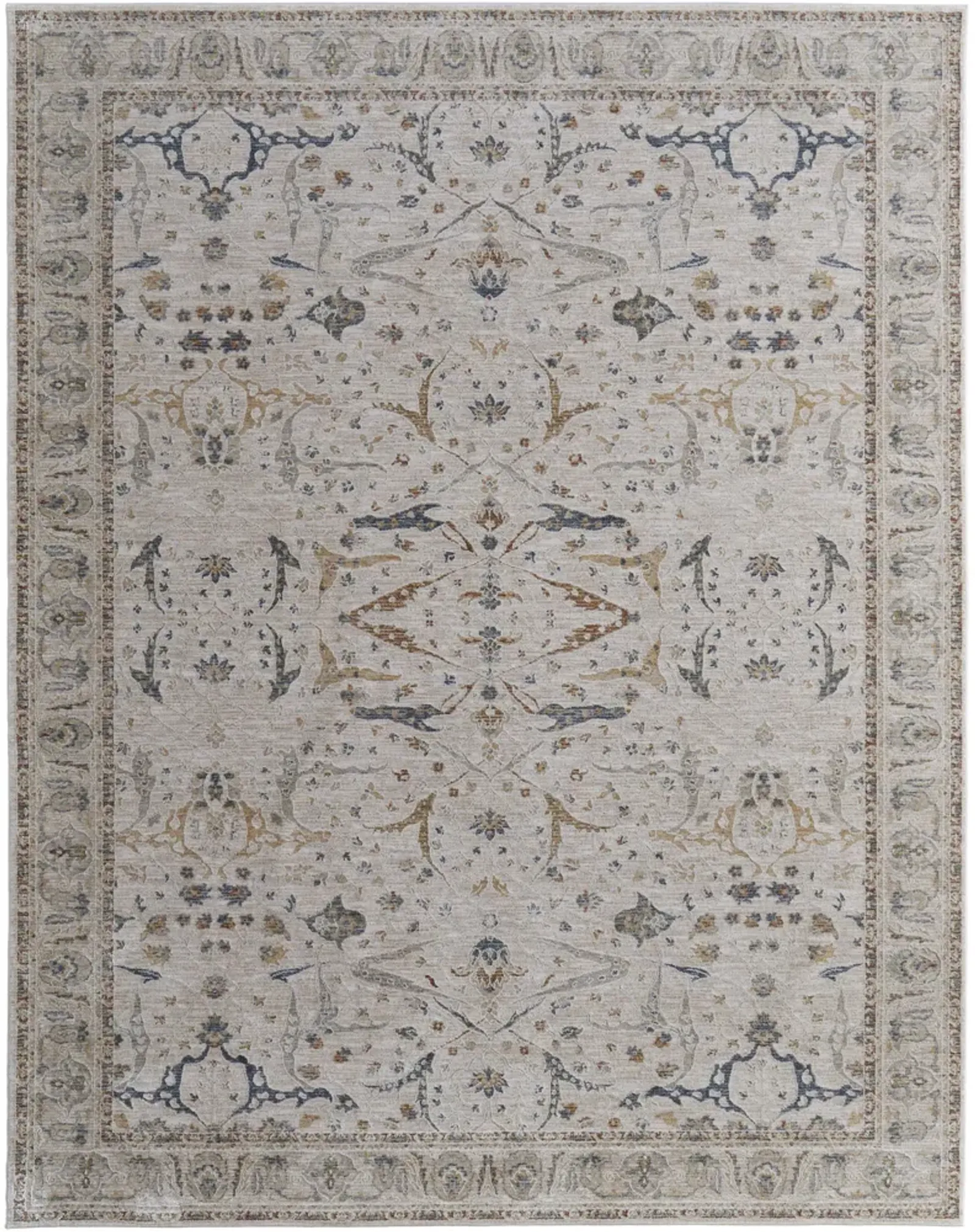 Pasha 39M4F 2' x 3' Ivory/Blue/Red Rug