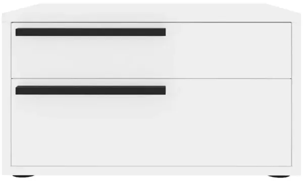 Casabianca Home Carter Left Nightstand In White High Gloss With Black Handles