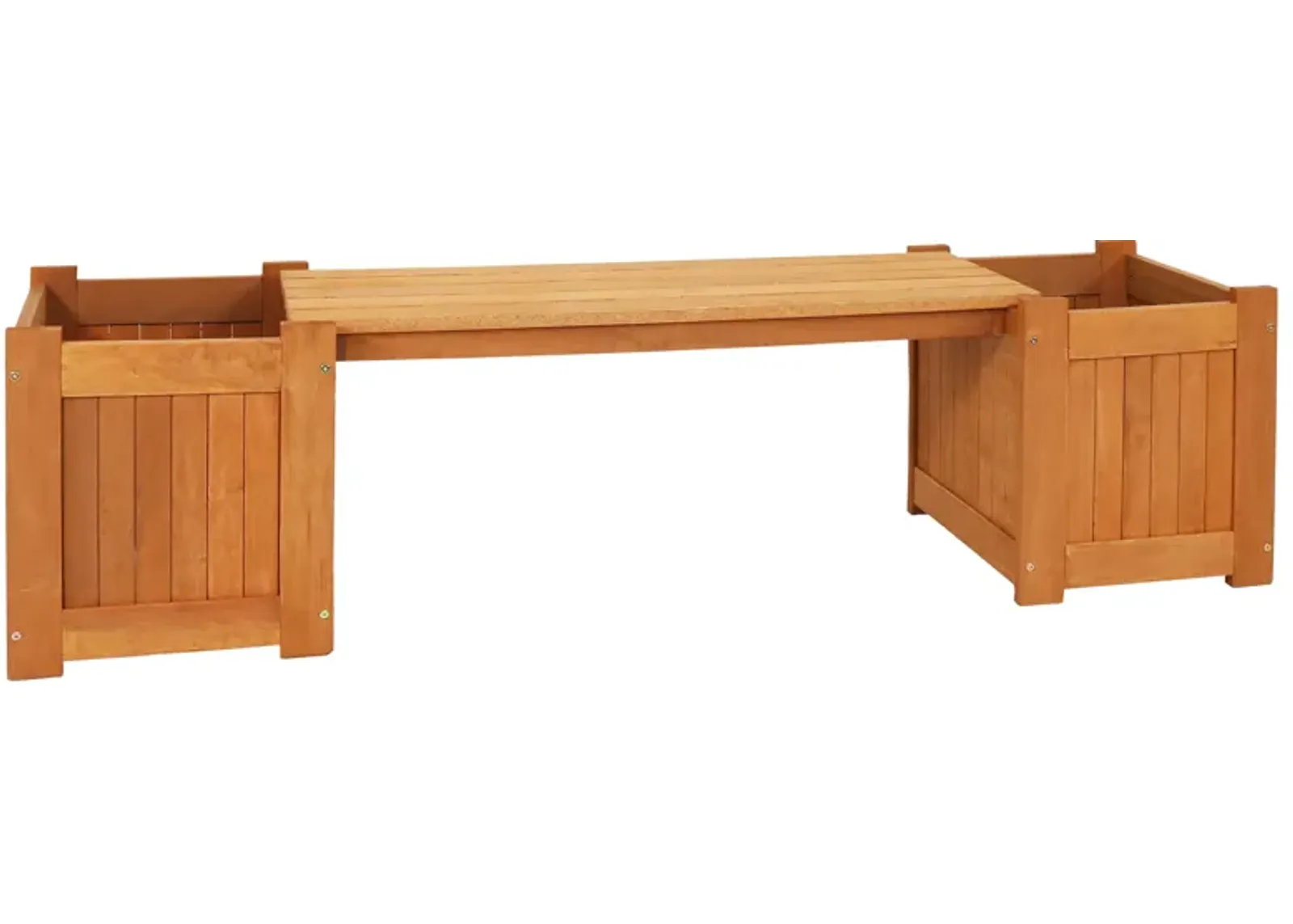 Sunnydaze Meranti Wood Outdoor Bench with Planter Boxes