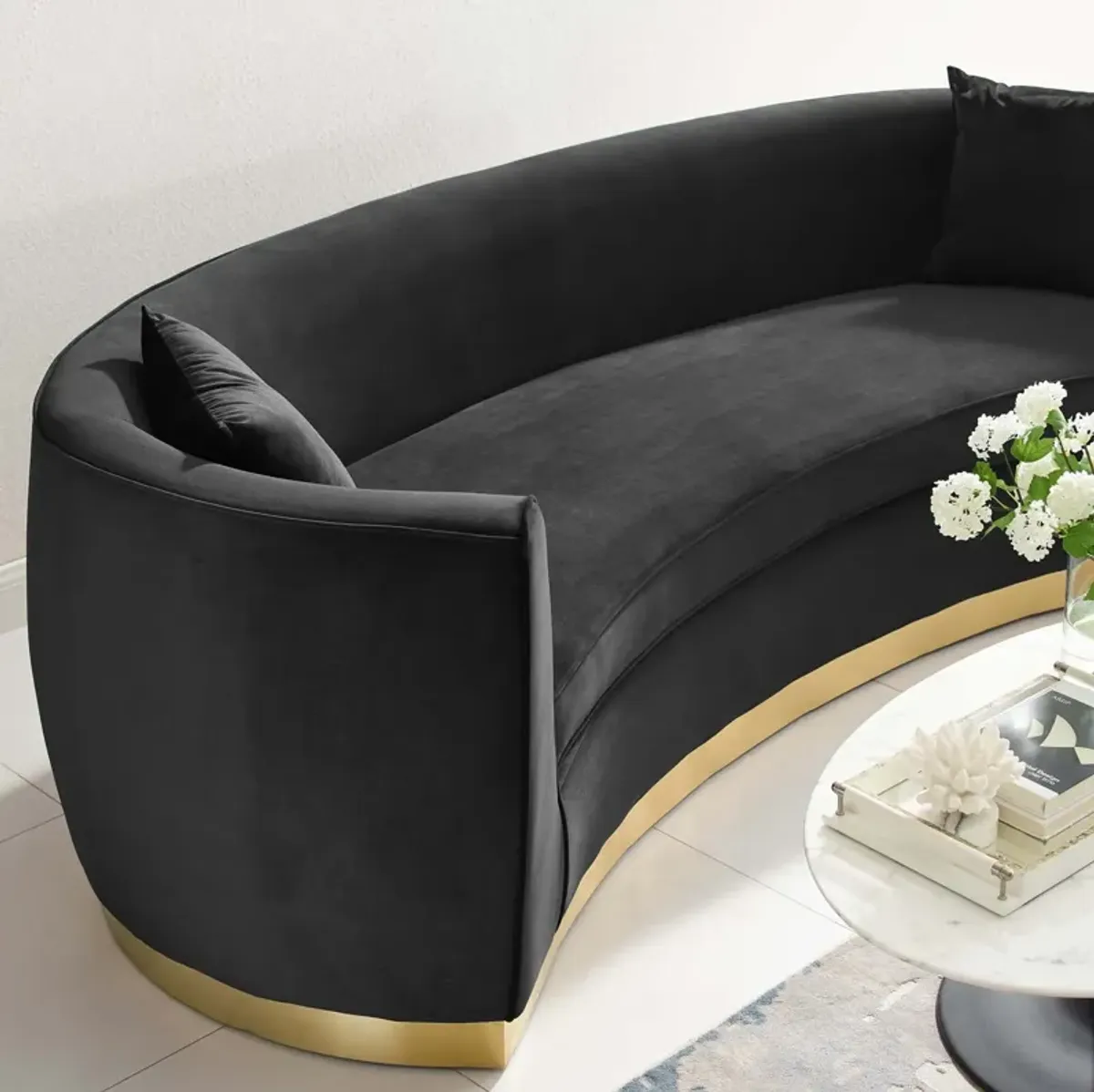 Resolute Curved Performance Velvet Sofa