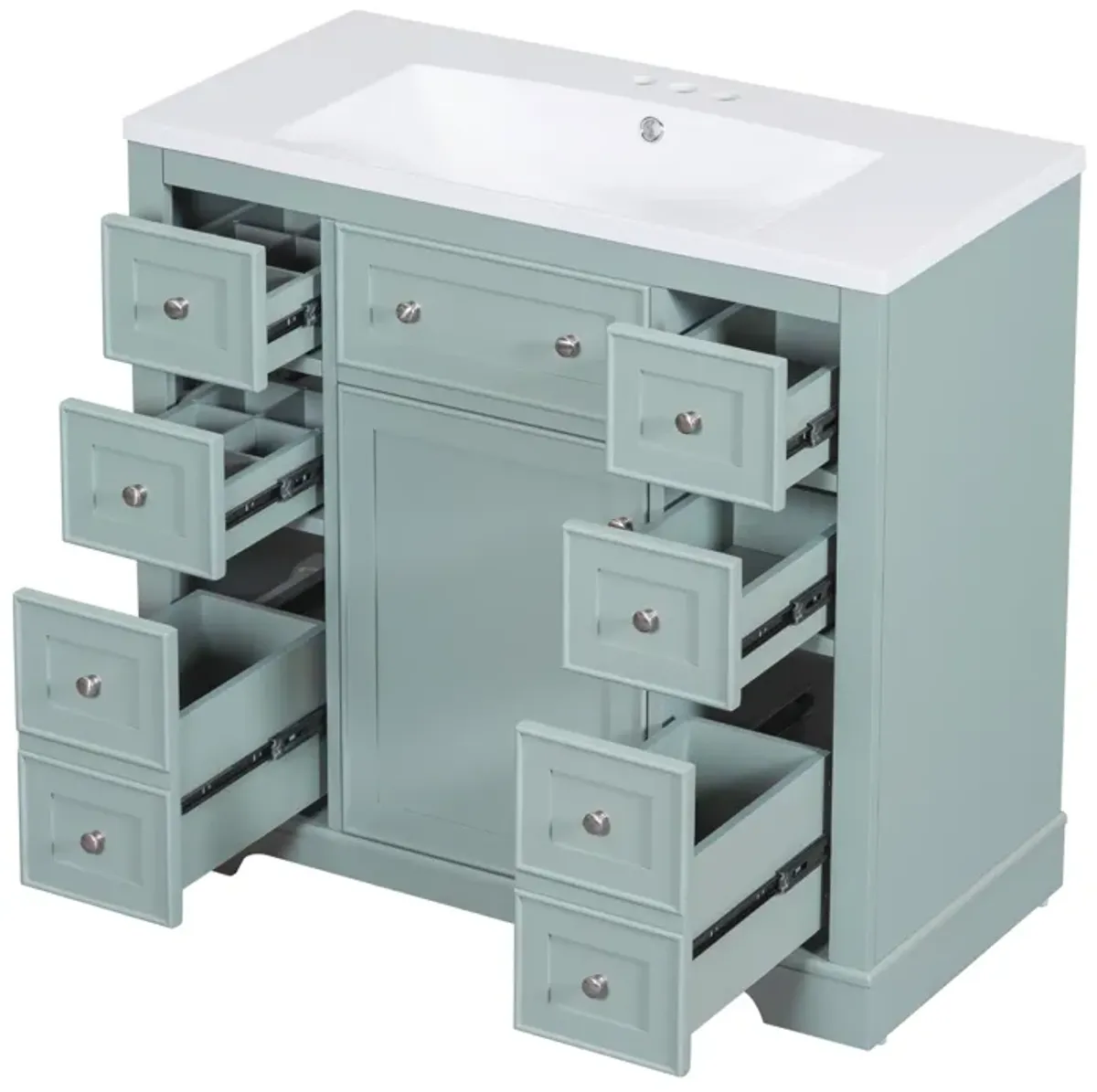 Merax Solid Wood Bathroom Vanity Cabinet with Sink