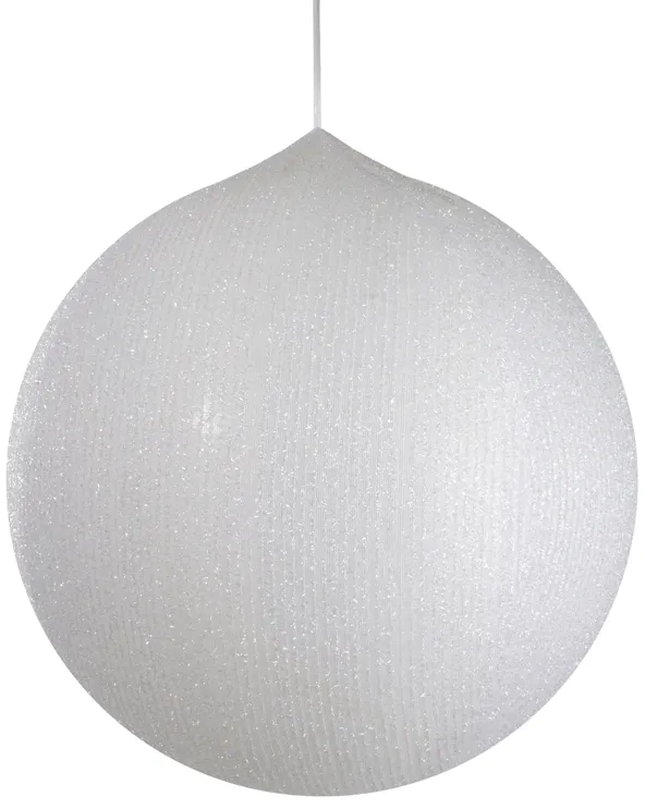 19.5-inch White Tinsel Inflatable Christmas Ball Ornament Outdoor Decor