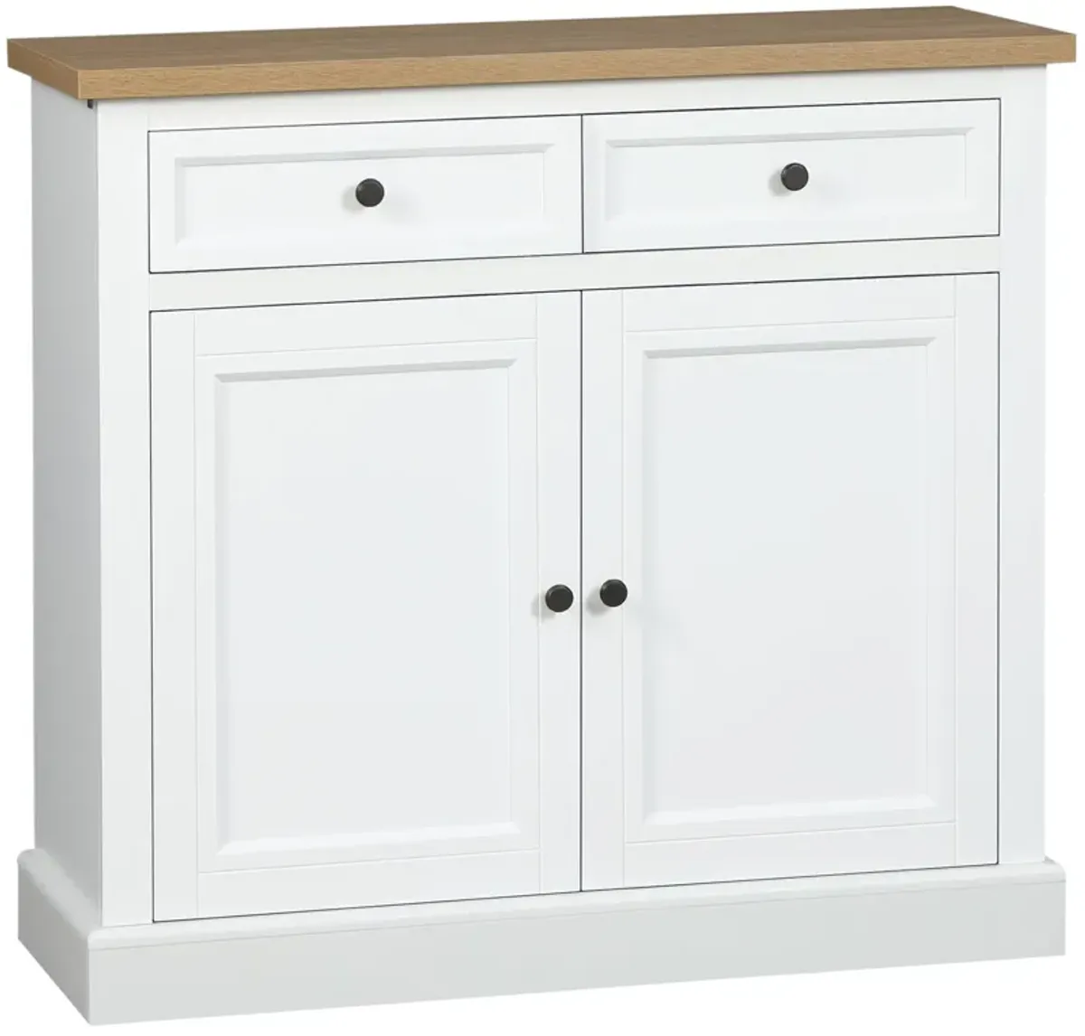 White Kitchen Buffet: Sideboard Cabinet for Living Room & Entryway