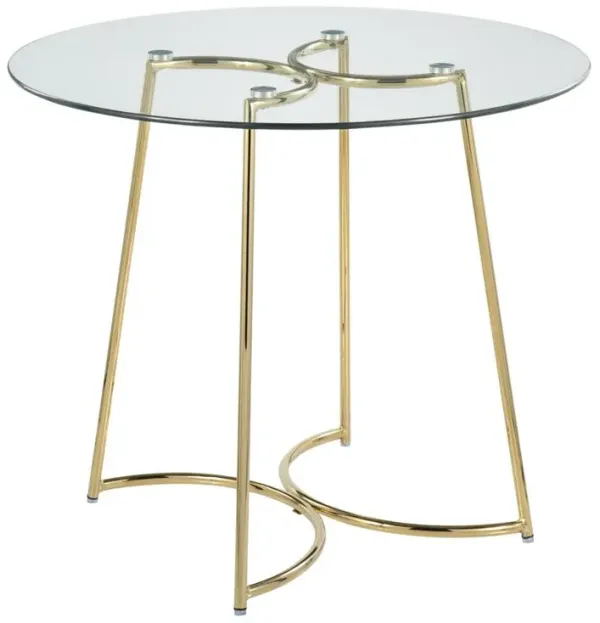 LumiSource Gold Steel, Clear Glass Cece Dinette Table