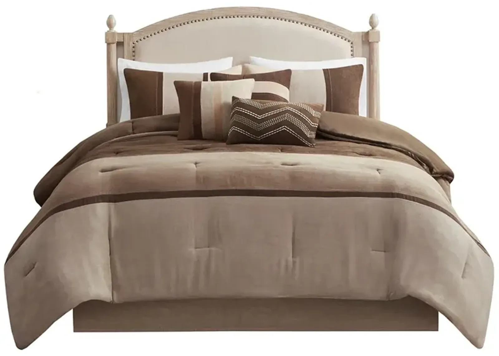 Gracie Mills Kimberly 7-Piece Contemporary Microsuede Comforter Set