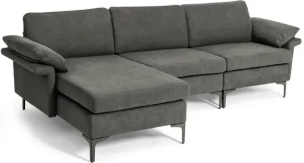 Hivvago Extra Large L-shaped Sectional Sofa with Reversible Chaise