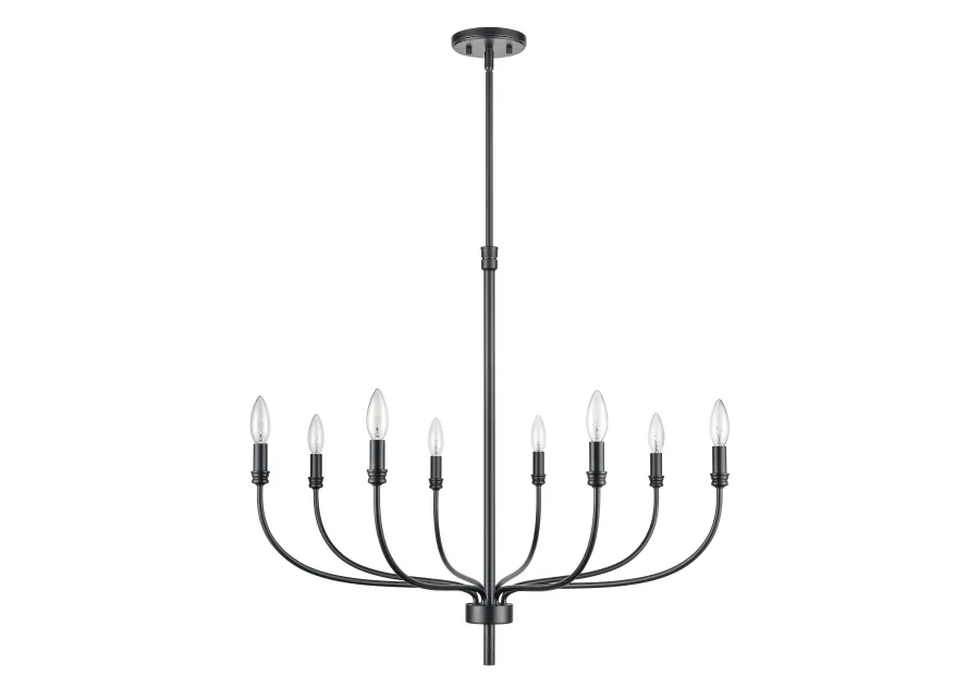 Newland 34'' Wide 8-Light Black Chandelier