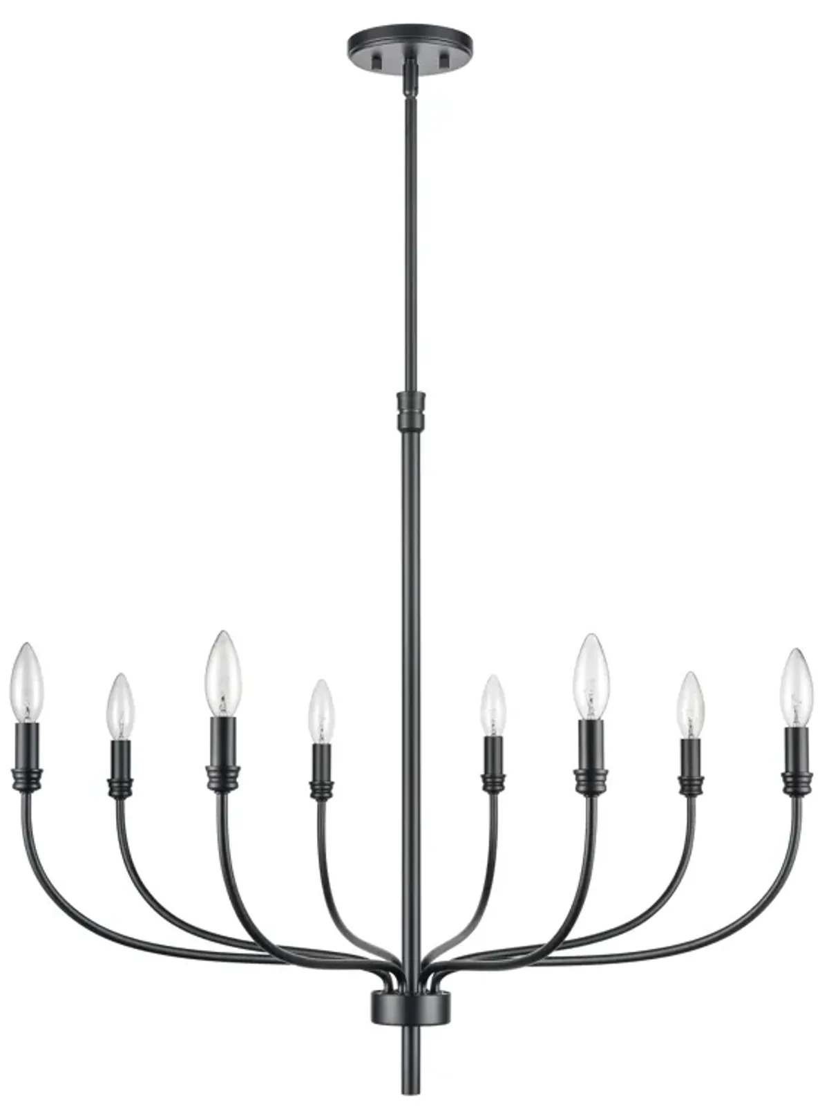 Newland 34'' Wide 8-Light Black Chandelier