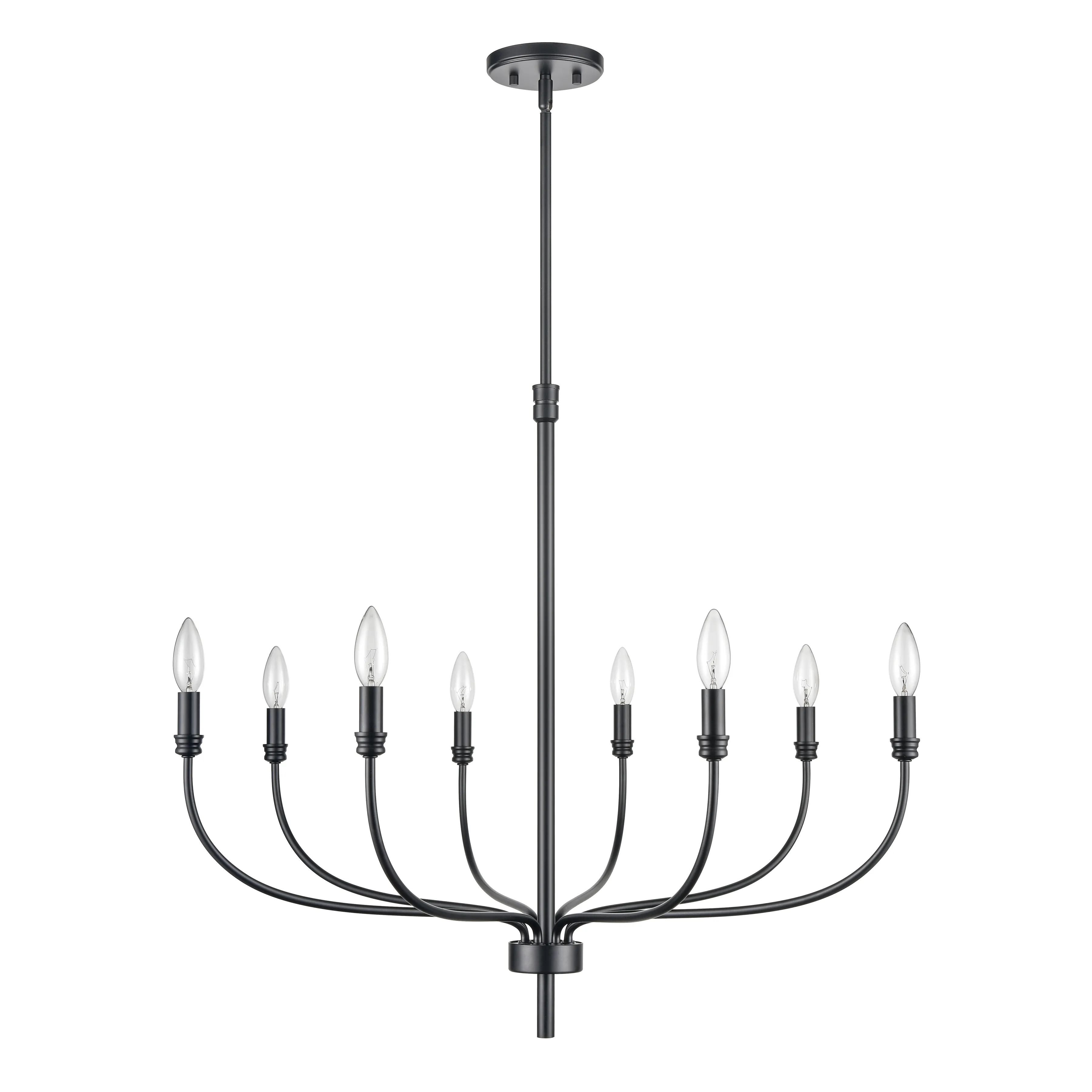 Newland 34'' Wide 8-Light Black Chandelier