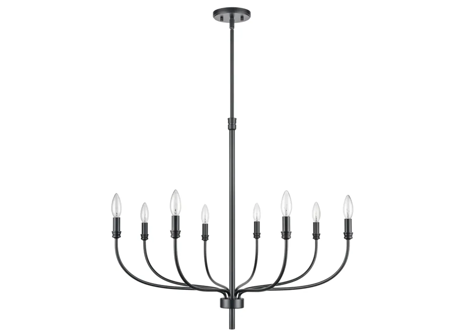 Newland 34'' Wide 8-Light Black Chandelier