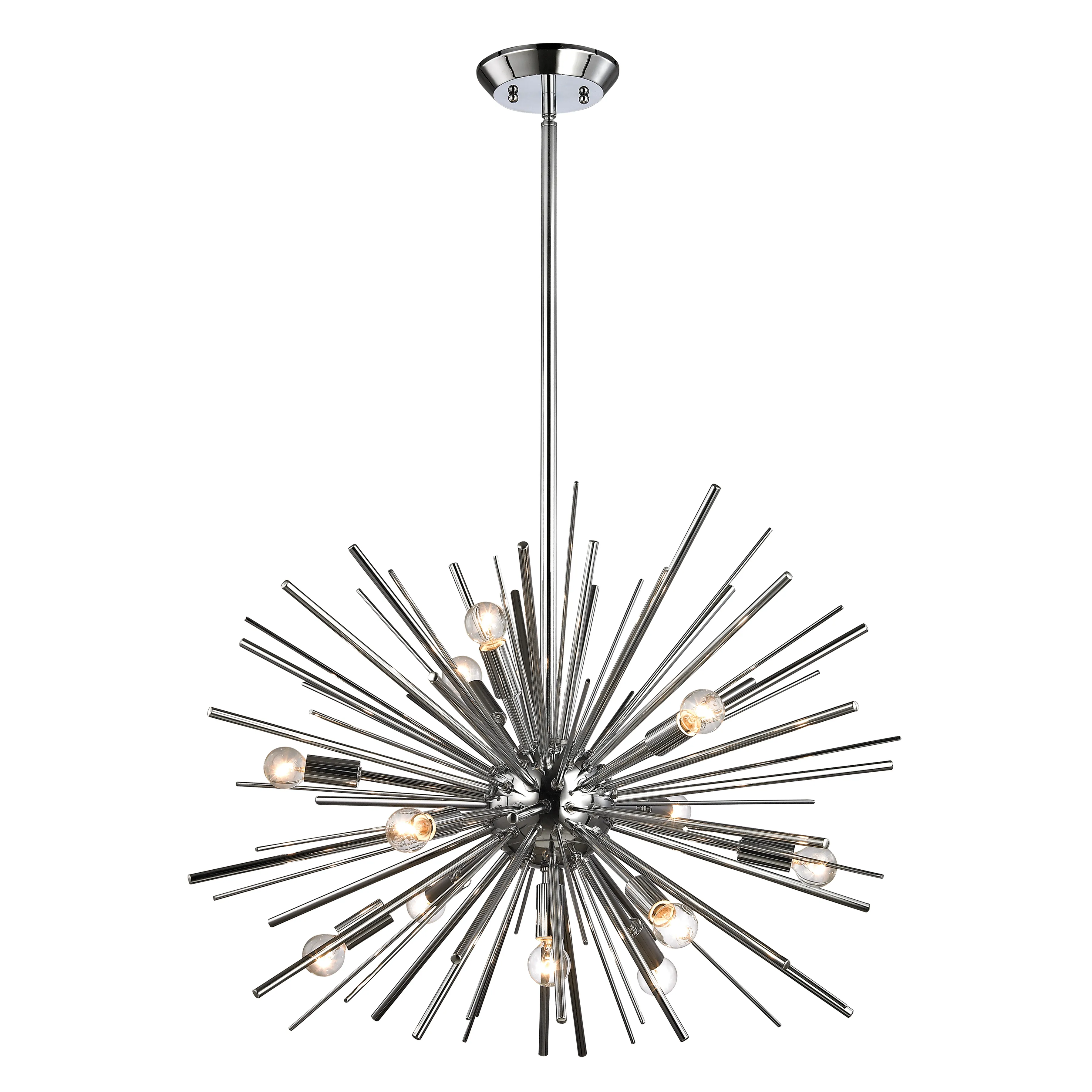 Starburst 27'' Wide 12-Light Silver Chandelier