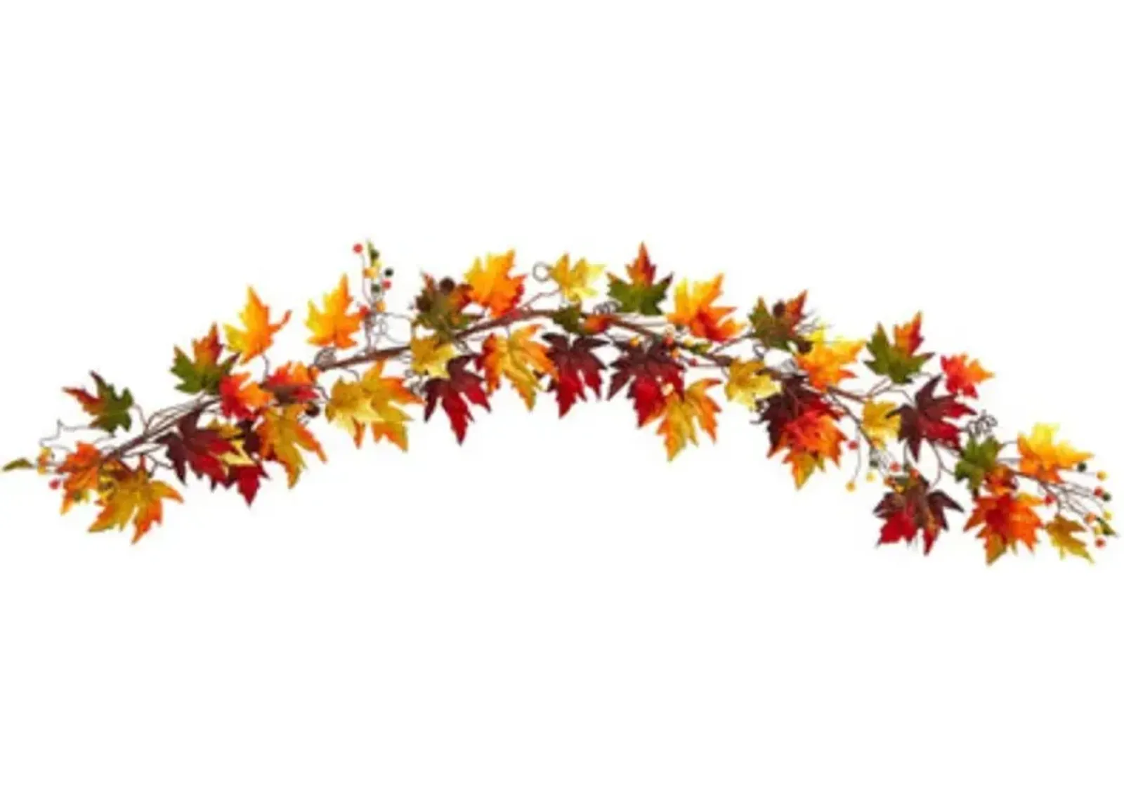 HomPlanti 6' Autumn Maple Leaf and Berry Fall Garland