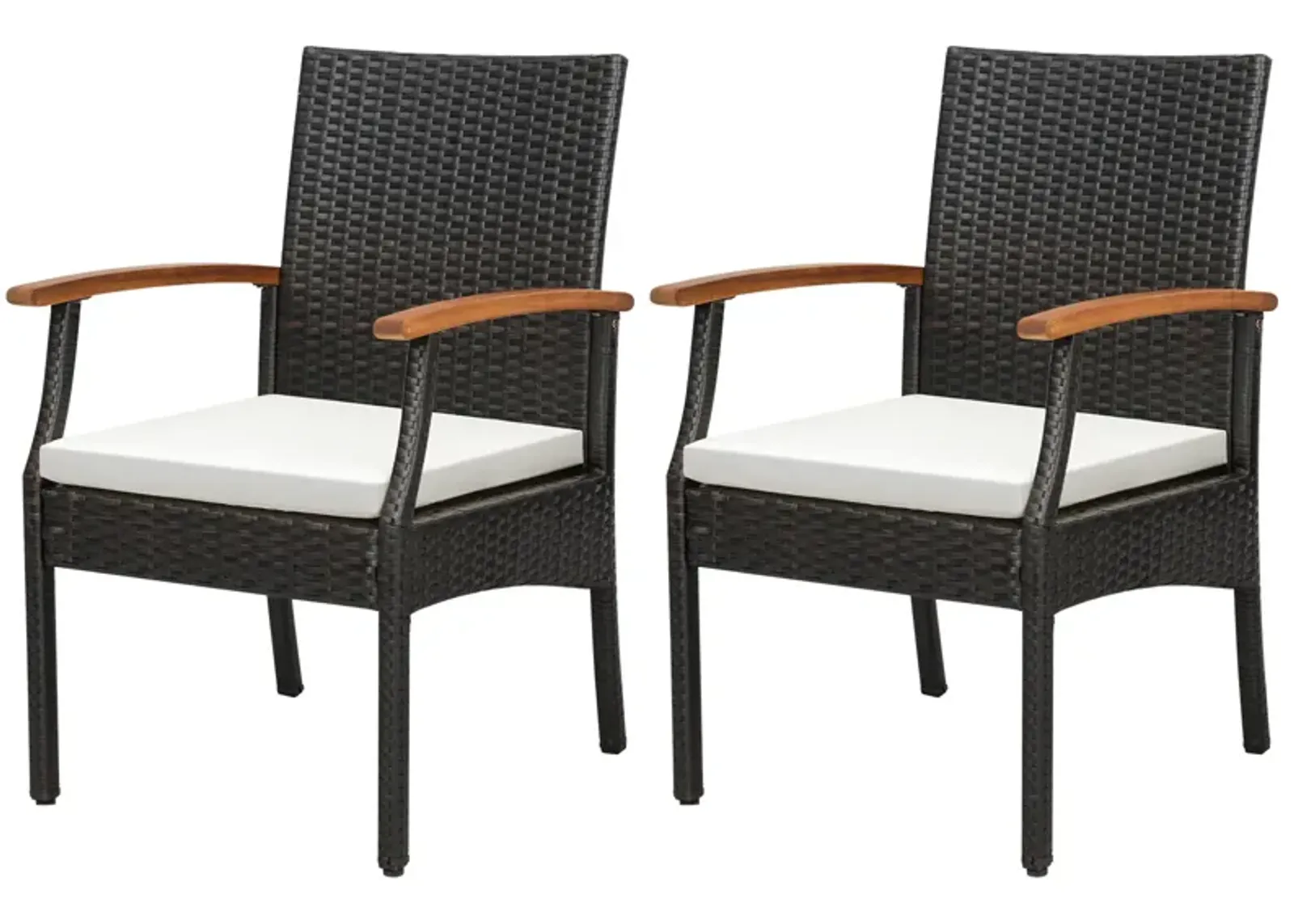 Patio Wicker Chair with Soft Zippered Cushion