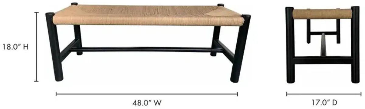 Moe's Home Collection HAWTHORN BENCH SMALL BLACK