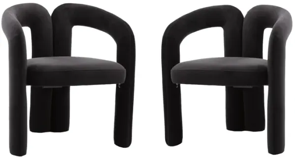 Clihome Contemporary Designed  Fabric Upholstered Accent/Dining Chair /Barrel Side Chairs Kitchen Armchair for Living Room set of 2