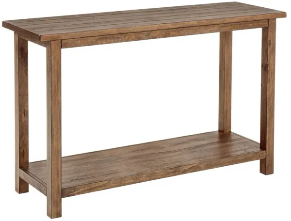 Ayne Console Table, 1 Shelf, Distressed Brown Wood Frame, 47 Inch