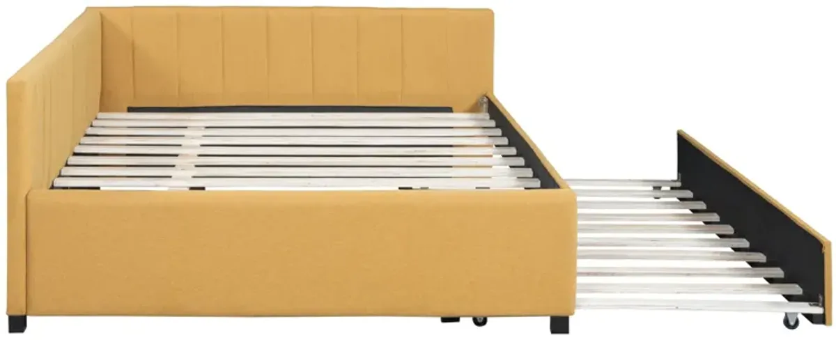 Merax Upholstered Daybed Bed Frame with Trundle