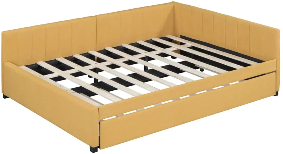 Merax Upholstered Daybed Bed Frame with Trundle