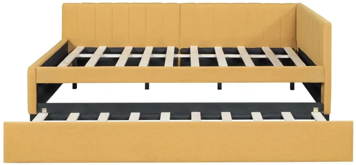 Merax Upholstered Daybed Bed Frame with Trundle