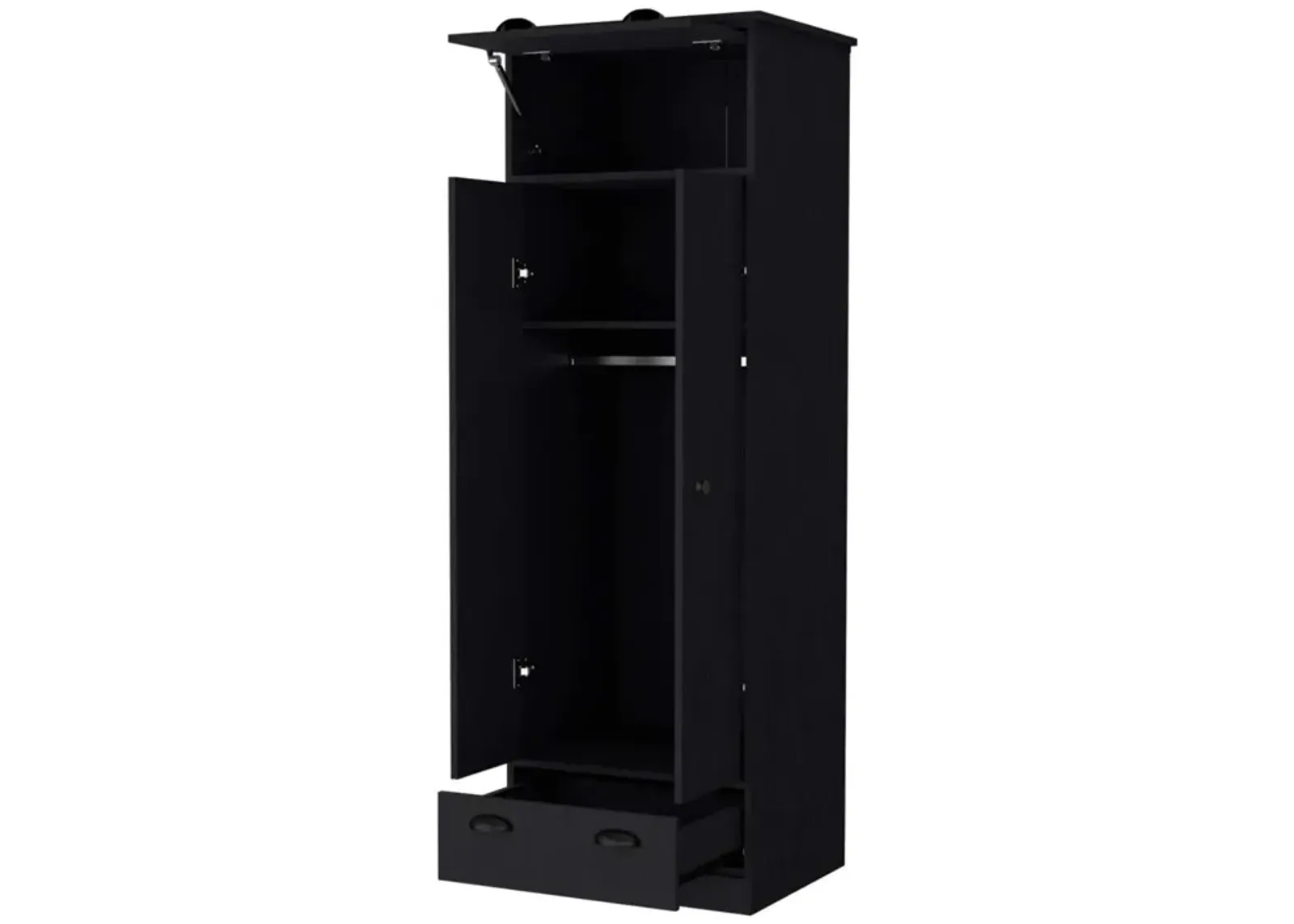 Lakewood Double Door And 1-Drawer Armoire Black