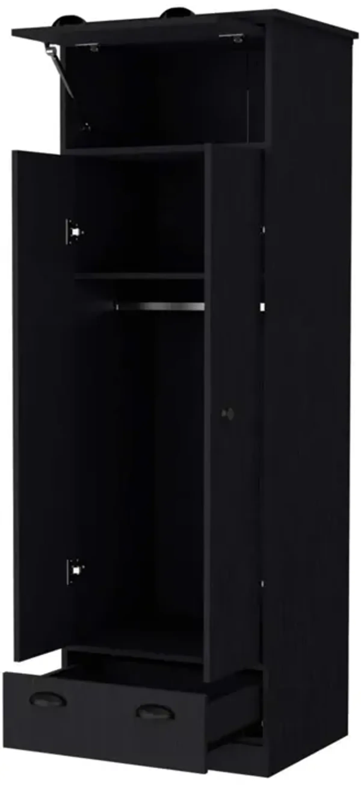 Lakewood Double Door And 1-Drawer Armoire Black