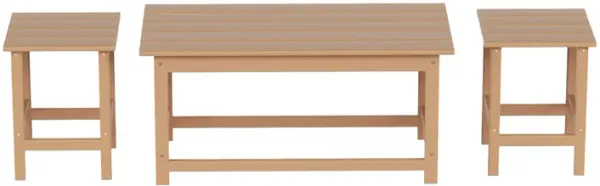 WestinTrends 3-Piece Outdoor Patio Adirondack Coffee and Side Table Set