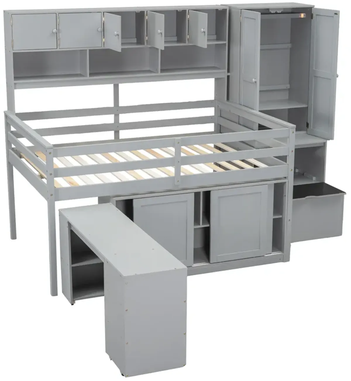 Merax Storage Loft Bed  with Desk