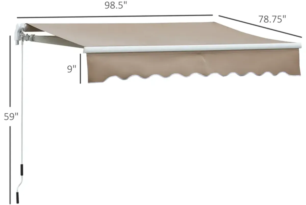 Brown Patio Shield: 8'x7' Manual Retractable Awning