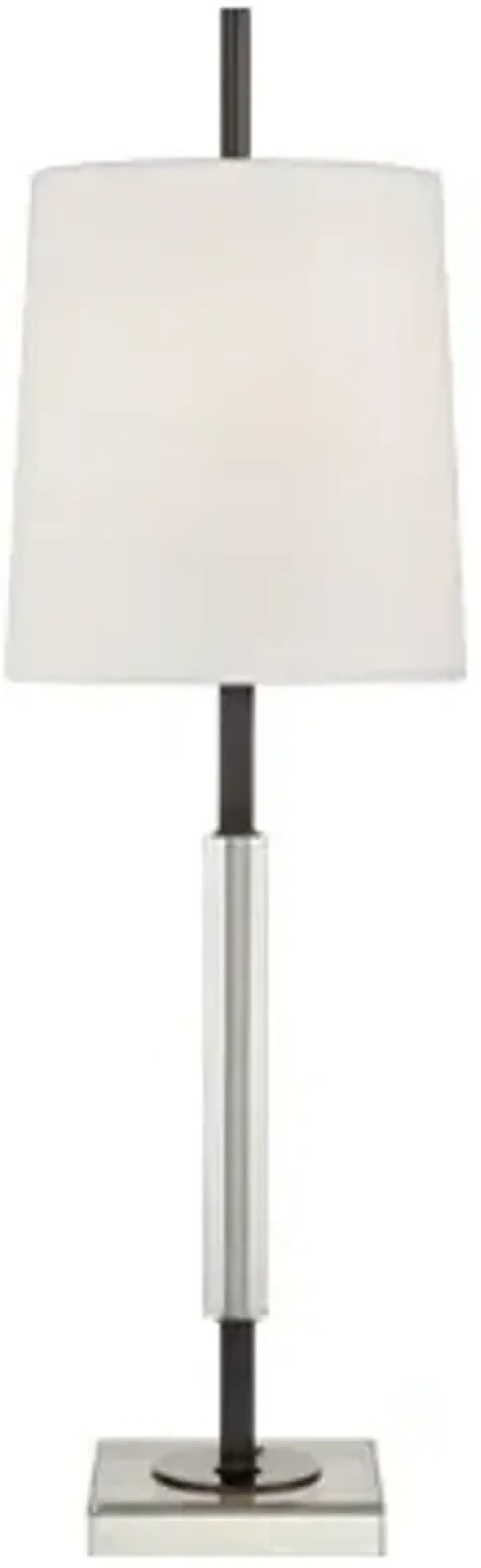 Lexington Medium Table Lamp in Bronze and Crystal with Linen Shade