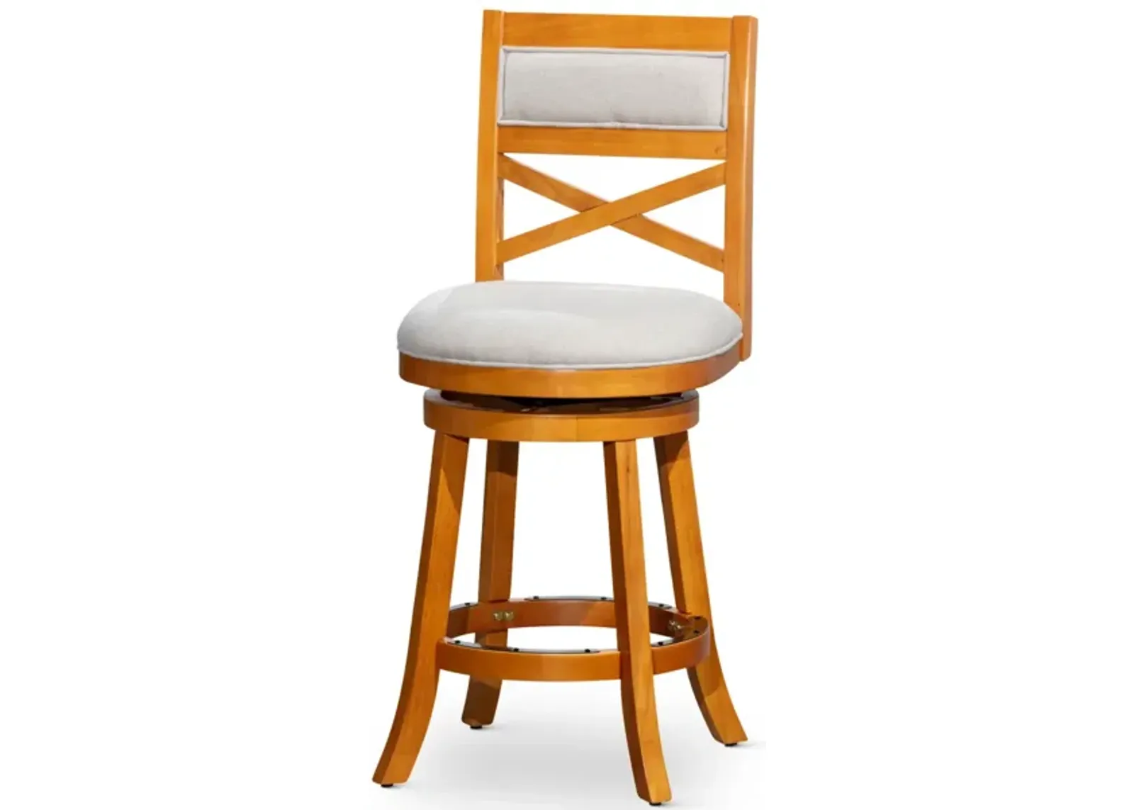 24 Counter Height X-Back Swivel Stool, Fabric Seat