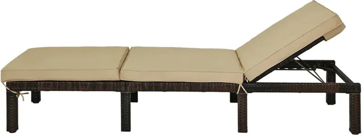 Outdoor Rattan Adjustable Cushioned Chaise