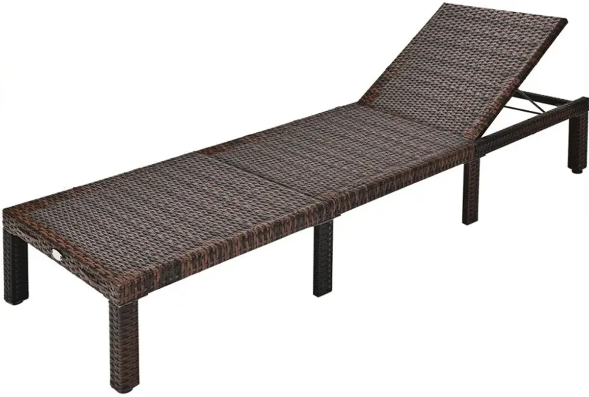 Outdoor Rattan Adjustable Cushioned Chaise