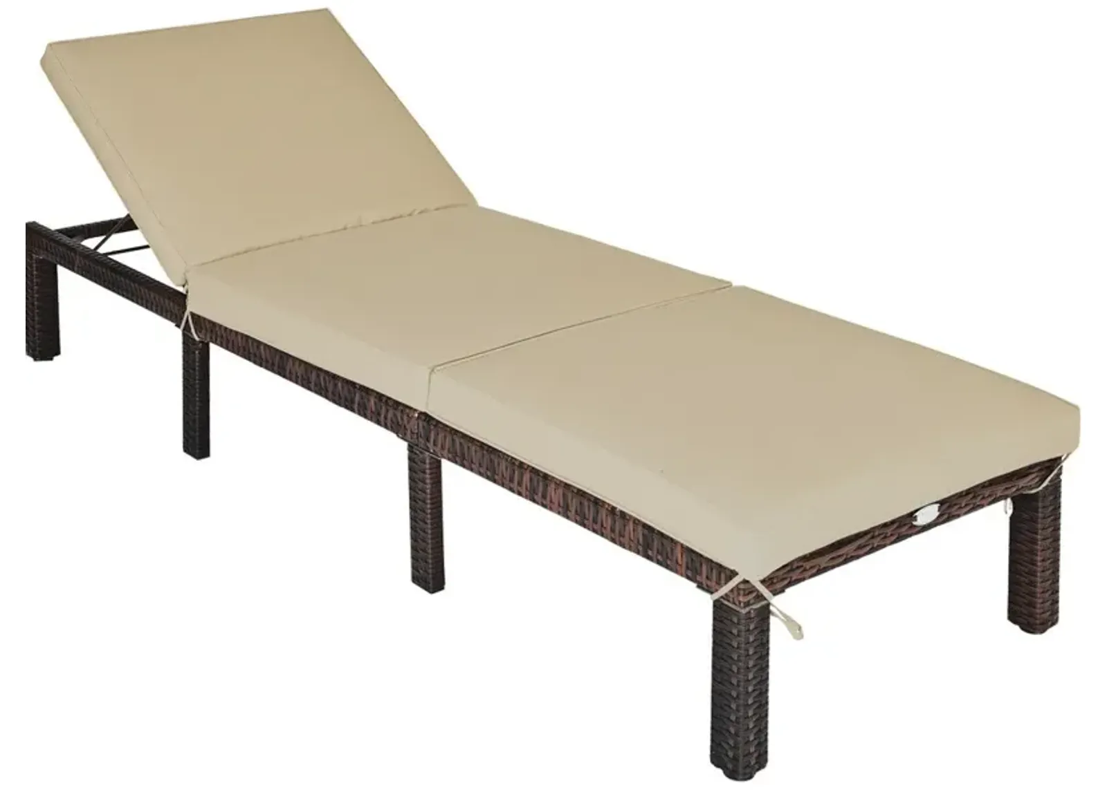 Outdoor Rattan Adjustable Cushioned Chaise