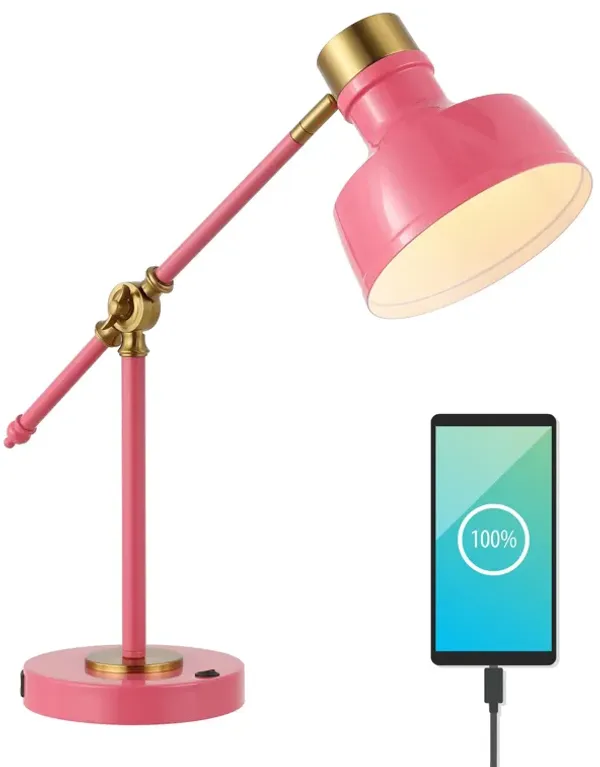 Allegra Classic Farmhouse Adjustable Cantilever LED Task Lamp with USB Charging Port