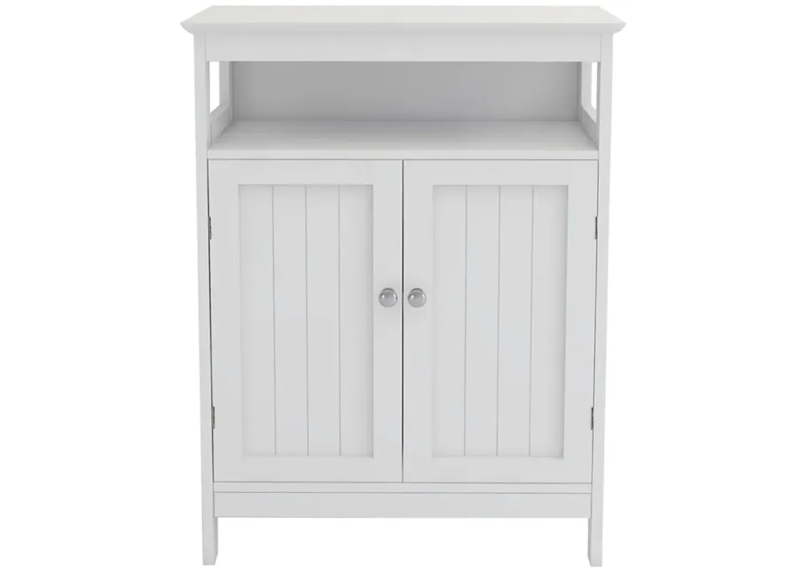 Bathroom standing storage with double shutter doors cabinet-White