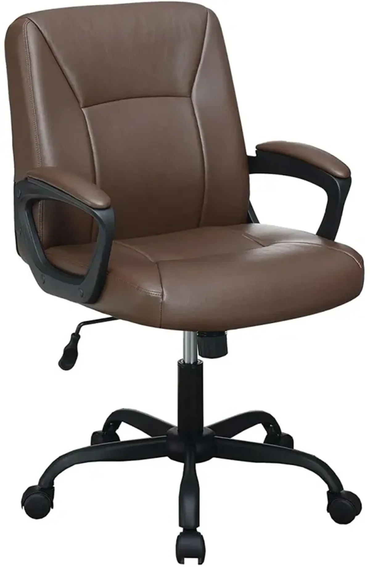 Relax Cushioned Office Chair 1 Piece Brown Color Upholstered Seat Back Adjustable Chair Comfort