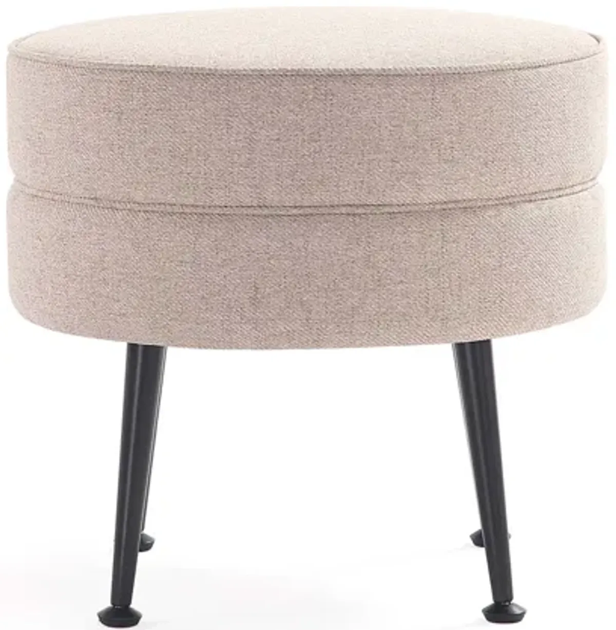 Bailey Cream and Black Ottomans (Set of 2)