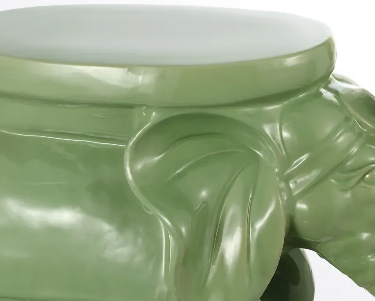 White Elephant Ceramic Garden Stool