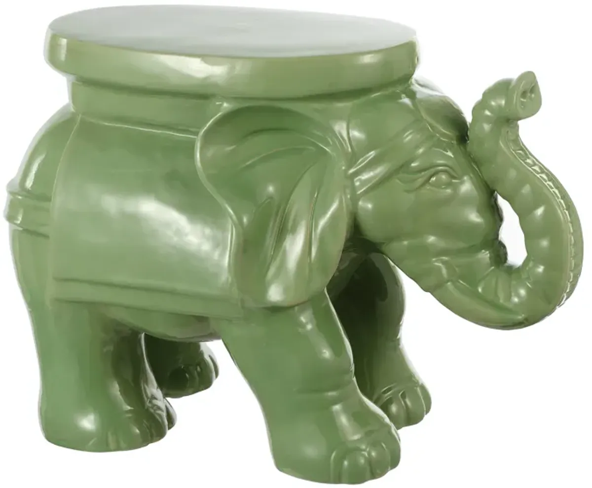 White Elephant Ceramic Garden Stool