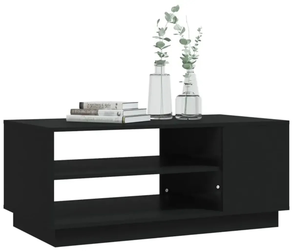 vidaXL Coffee Table Black 40.2"x21.7"x21.7" Chipboard