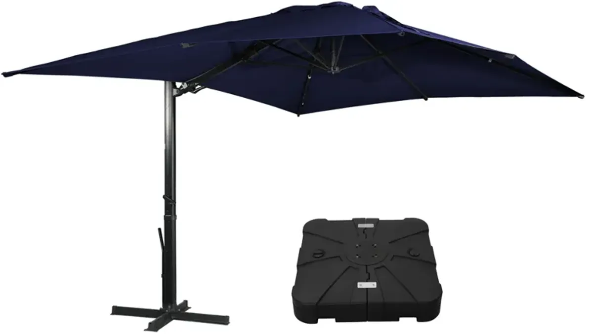 MONDAWE 10 ft. x 13 ft. Aluminum Cantilever Patio Umbrella  Garden Offset Umbrella with Base Weight Stand