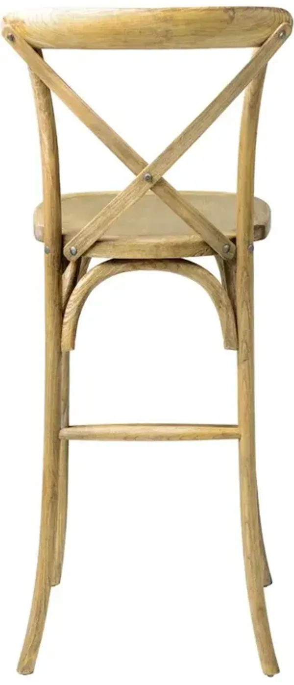 Commerical Seating Products Rustic Tinted Raw Crossback Bar Stool Chairs
