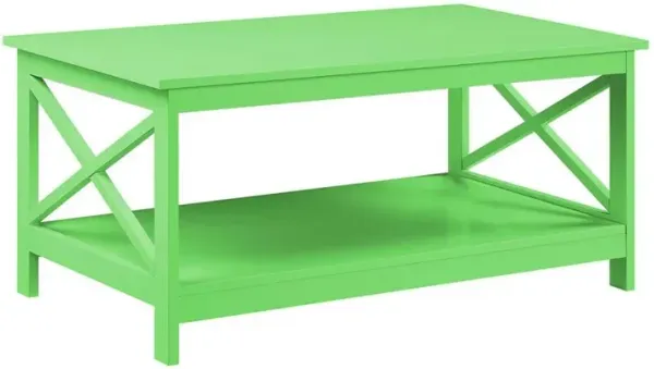 Convenience Concepts Oxford Coffee Table with Shelf Lime