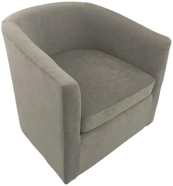 Carolina Chair & Table Ingran Barrel Swivel Upholstered Accent Chair - Gray