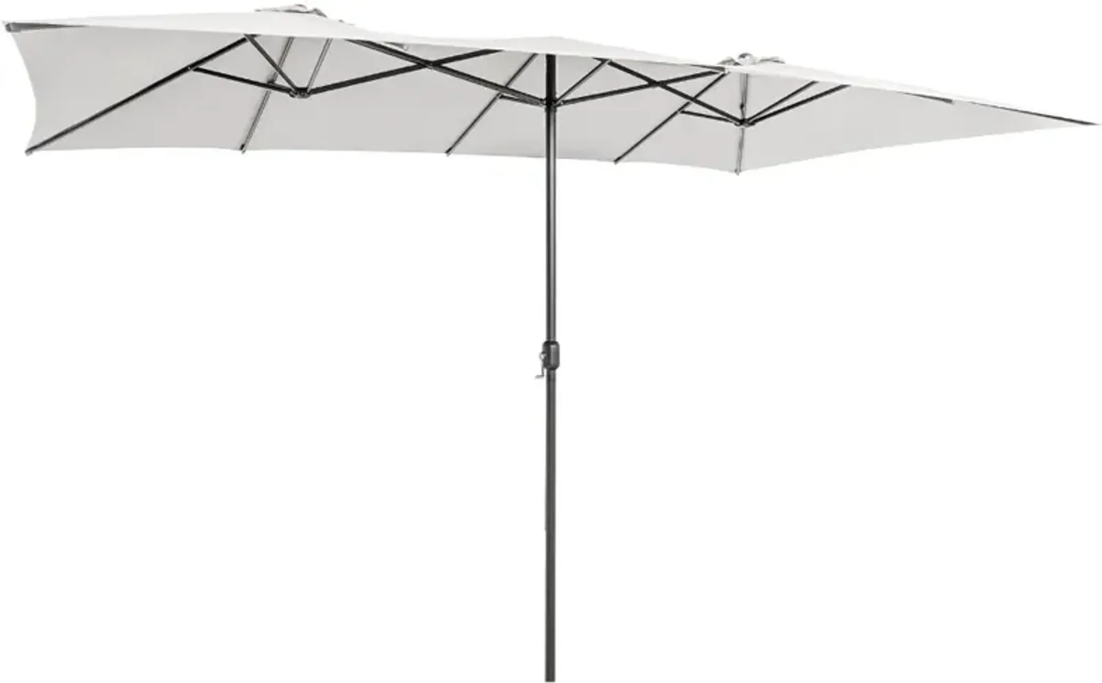 15 Feet Double-Sized Patio Umbrella with Crank Handle and Vented Tops