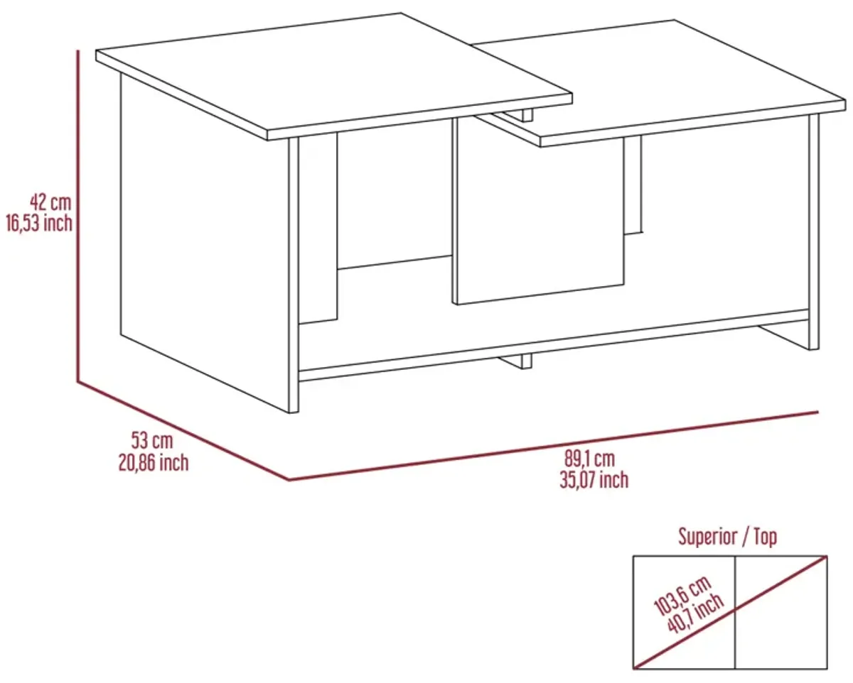 Wema 3 Coffee Table, Lower Open Shelf - Espresso