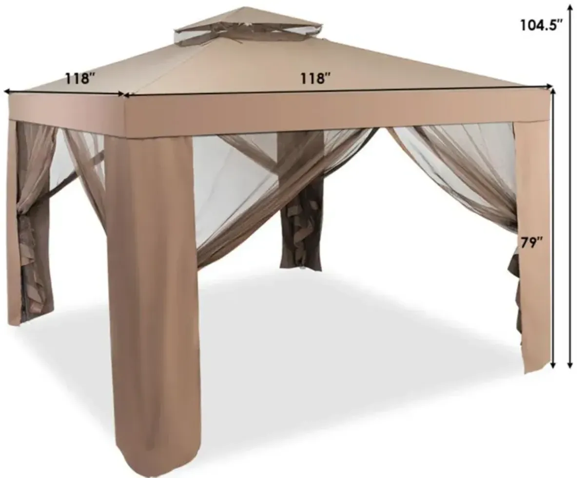 Hivvago Canopy and Garden Structures Gazebo with Netting for Outdoors